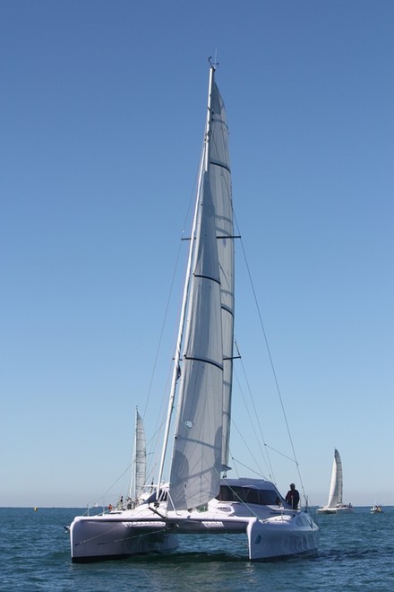 A soft start to Bruce Arms around Australia challenge - Bruce Arms is off on his Solo Around Australia catamaran world record attempt  © Tracey Johnstone